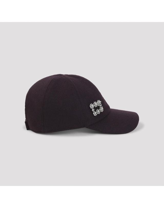 로저 비비에 [해외직구][D14]로저비비에 RQWH0202104UO4 R801 BORDEAUX 여성 모자 캡 비니 버킷햇 Roger Vivier Flower Strass Cup 착용컷