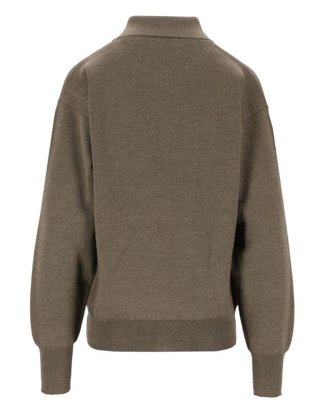 마우로 그리포니 [해외직구][A94]GRIFONI G3AC0019GRD AC0034ACU 75G 여성 니트 스웨터 GRIFONI GRIFONI Half Zip Collared Sweater 착용컷