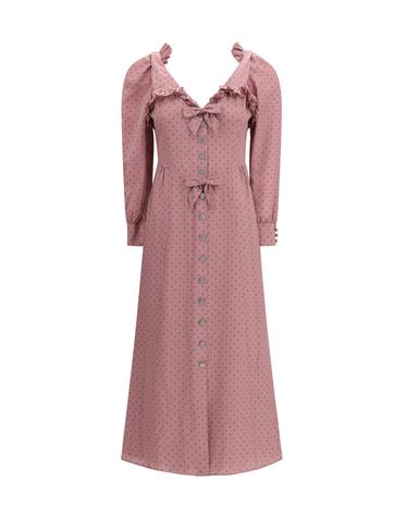 [해외직구][K68]알렉산드라리치 FABX4314F4686 1941 여성 원피스 롱 미디 미니 드레스 Polka Dot Midi Dress with Ruffles