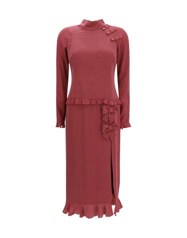 [해외직구][K68]알렉산드라리치 FABX4399F4819 1784 여성 원피스 롱 미디 미니 드레스 Silk polka dot midi Dress with applique bows