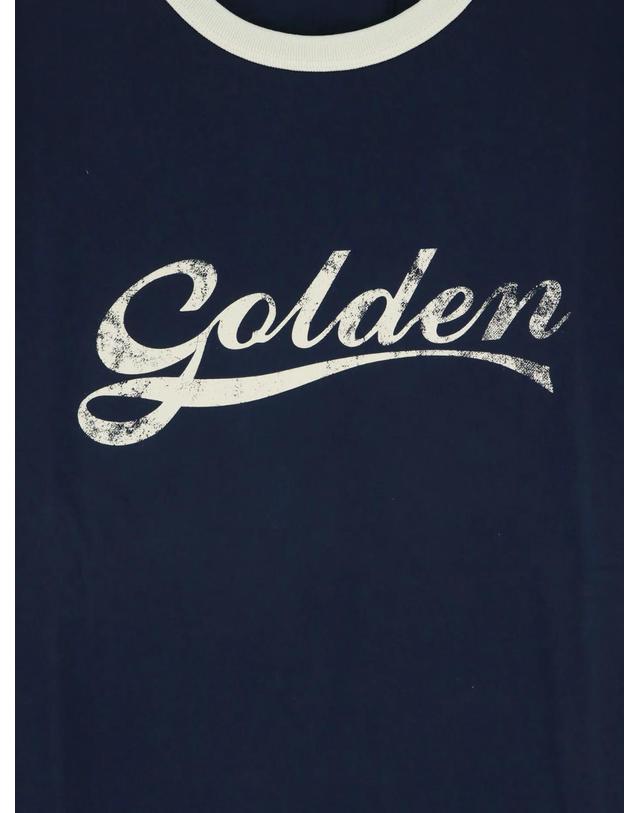 골든구스 [해외직구][N85]골든구스 GMP02761 남성 티셔츠 민소매 긴소매 탑 golden goose Cotton T shirt with printed logo on the front 착용컷