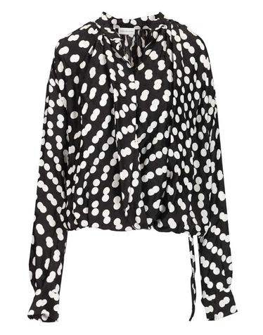[해외직구][A94]드리스반노튼 261 010744 3114900 여성 셔츠 블라우스 DRIES VAN NOTEN DRIES VAN NOTEN Polka Dot Jacquard Satin Draped Blouse