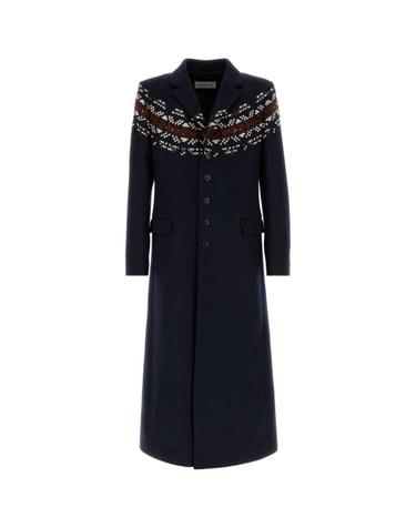 [해외직구][X45]드리스반노튼 2620202384216 509 남성 코트 하프 롱 트렌치 오버 Navy blue wool blend coat