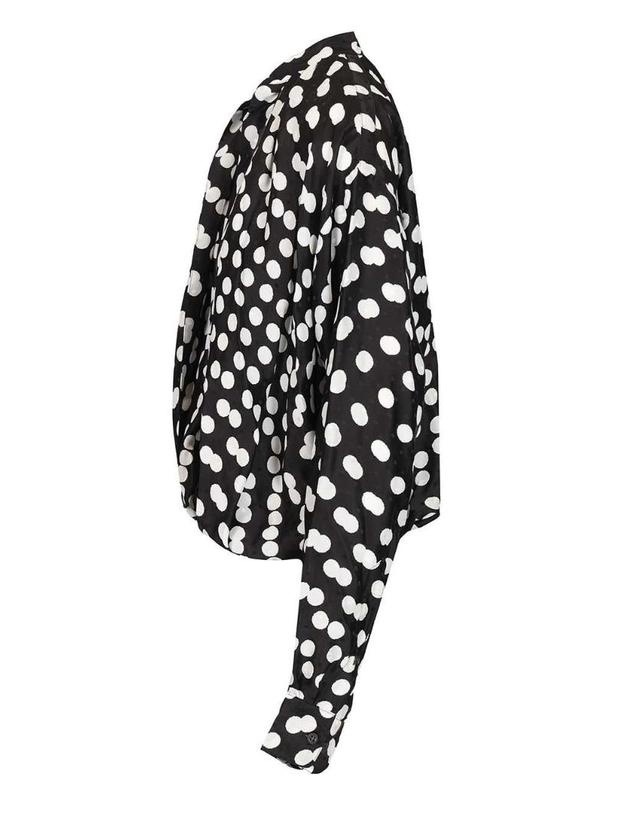 드리스 반 노튼 [해외직구][A94]드리스반노튼 261 010744 3114900 여성 셔츠 블라우스 DRIES VAN NOTEN DRIES VAN NOTEN Polka Dot Jacquard Satin Draped Blouse 착용컷