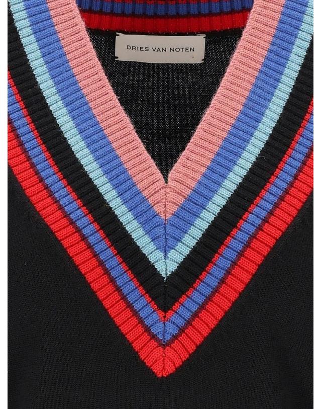 드리스 반 노튼 [해외직구][A94]드리스반노튼 262 011215 4759900 여성 니트 스웨터 DRIES VAN NOTEN DRIES VAN NOTEN V Neck Wool Top 착용컷
