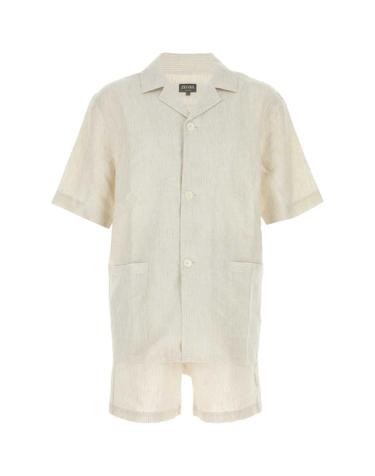[해외직구][X45]제냐 RAHP34A3PHSH01 896 남성 셔츠 남방 긴팔 반팔 Embroidered linen pyjama