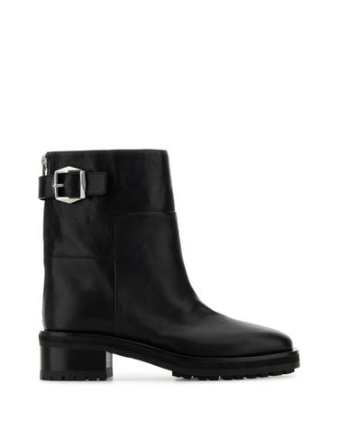 [해외직구][X45]지미추 BROOKLYNAB50WLZ BLACK 여성 앵클부츠 미들 롱부츠 니하이부츠 Black leather Brooklyn ankle boots