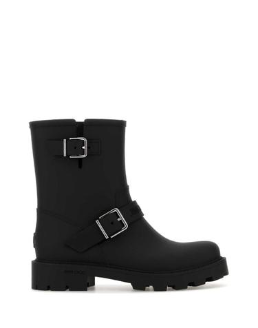 [해외직구][X45]지미추 BIKERRAINTPY BLACK 여성 앵클부츠 미들 롱부츠 니하이부츠 Black rubber Biker Rain ankle boots