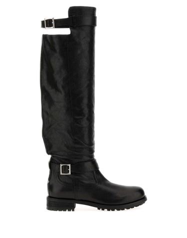 [해외직구][X45]지미추 BIKERKBERZ BLACK 여성 앵클부츠 미들 롱부츠 니하이부츠 Black leather Biker boots