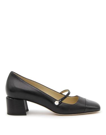 [해외직구][Q11]지미추 ELISA45PTZ000074 여성 펌프스 하이힐 슬링백 BLACK LEATHER PUMPS