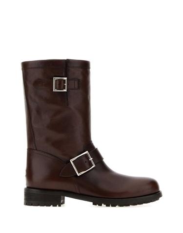 [해외직구][X45]지미추 BIKERMIDSVH CHOCOLATE 여성 앵클부츠 미들 롱부츠 니하이부츠 Chocolate leather Biker boots
