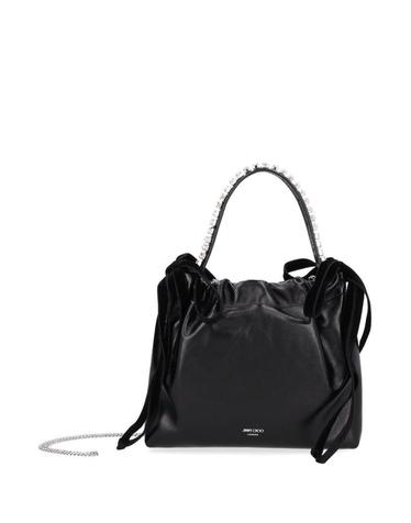 [해외직구][A94]지미추 DRAWSTRING MINI THBLACK BLACK SILVER 여성 토트백 탑핸들백 JIMMY CHOO JIMMY CHOO Drawstring Mini Bag