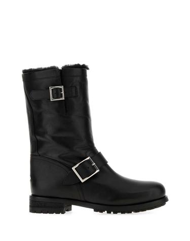 [해외직구][X45]지미추 BIKERMIDGQM BLACKBLACK 여성 앵클부츠 미들 롱부츠 니하이부츠 Black leather Biker boots