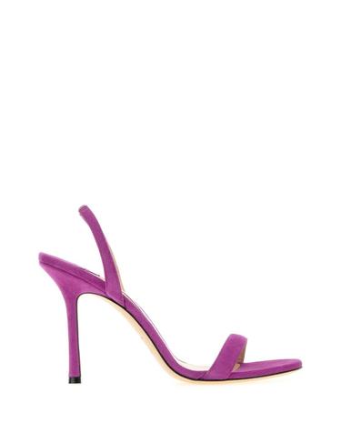 [해외직구][X45]지미추 JENN100SUE VIOLETORCHID 여성 샌들 슬리퍼 샌들힐 플립플랍 샌들힐 Tyrian purple suede Jenn sandals
