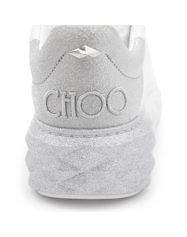지미추 [해외직구][B47]지미추 DIAMONDMAXIFIIIVR0C8776 여성 스니커즈 로우탑 WHITE AND SILVER SNEAKERS 착용컷