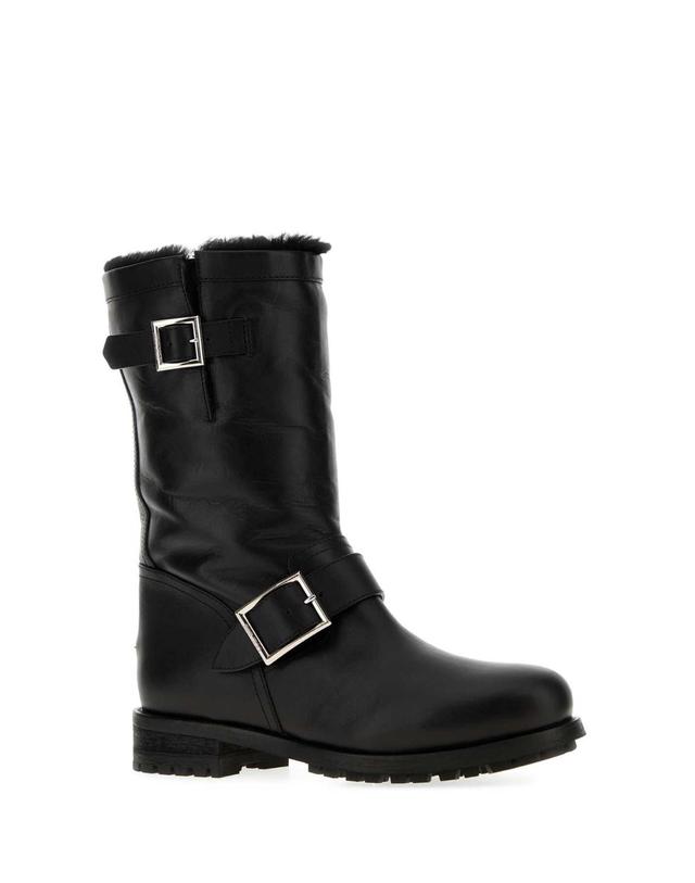 지미추 [해외직구][X45]지미추 BIKERMIDGQM BLACKBLACK 여성 앵클부츠 미들 롱부츠 니하이부츠 Black leather Biker boots 착용컷