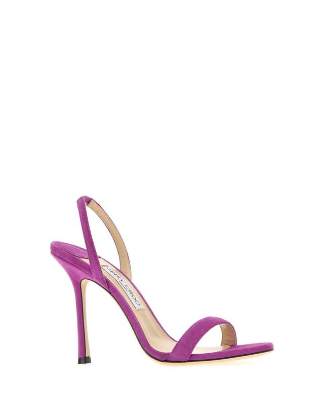 지미추 [해외직구][X45]지미추 JENN100SUE VIOLETORCHID 여성 샌들 슬리퍼 샌들힐 플립플랍 샌들힐 Tyrian purple suede Jenn sandals 착용컷