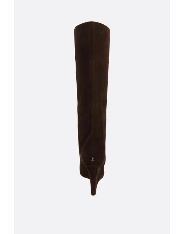 지미추 [해외직구][E32]지미추 BLAKEKB85SUECHOCOLATE 여성 롱부츠 니하이부츠 JIMMY CHOO Blake wedge boots in suede 착용컷