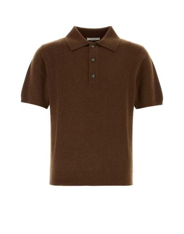 [해외직구][X45]엔타이어 스튜디오 ESFW26PO01630 0235 남성 셔츠 남방 긴팔 반팔 Brown wool blend polo shirt