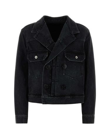 [해외직구][X45]사카이 2608465 001 여성 자켓 베스트 블레이저 봄버 데님 Black denim jacket