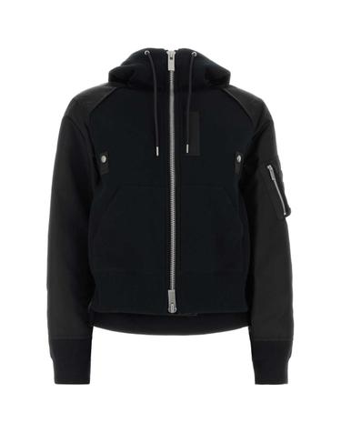 [해외직구][X45]사카이 2608680 001 여성 자켓 베스트 블레이저 봄버 데님 Two tone jersey and nylon bomber jacket
