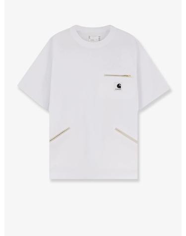 [해외직구][N85]SACAI X CARHARTT WIP 2601092S 남성 티셔츠 민소매 긴소매 탑 SACAI X CARHARTT WIP Cotton t shirt with frontal logo patch