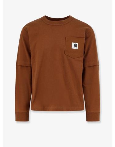 [해외직구][N85]SACAI X CARHARTT WIP 2500994S 남성 티셔츠 민소매 긴소매 탑 SACAI X CARHARTT WIP Carhartt WIP Cotton Jersey L S T Shirt