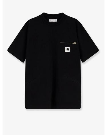 [해외직구][N85]SACAI X CARHARTT WIP 2601092S 남성 티셔츠 민소매 긴소매 탑 SACAI X CARHARTT WIP Cotton T shirt witht logo patch on the front