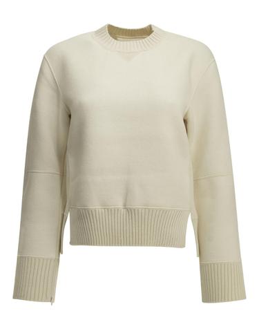 [해외직구][V90]사카이 26 08670151 여성 니트 스웨터 가디건 Crew neck sweater made of a cotton cashmere blend