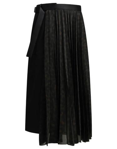 [해외직구][V90]사카이 26 08781012 여성 스커트 치마 Pleated Leopard Midi Skirt