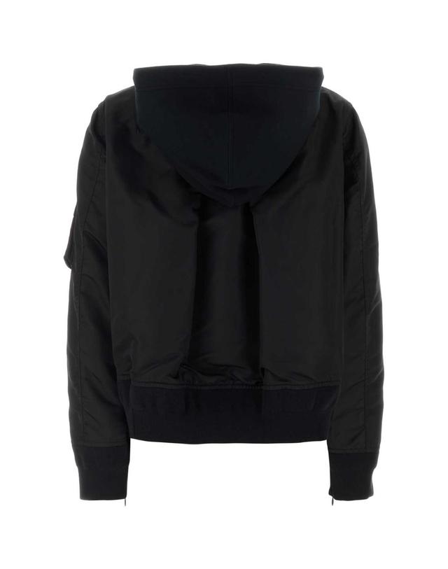 사카이 [해외직구][X45]사카이 2608680 001 여성 자켓 베스트 블레이저 봄버 데님 Two tone jersey and nylon bomber jacket 착용컷