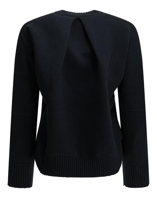 사카이 [해외직구][V90]사카이 26 08670201 여성 니트 스웨터 가디건 Crew neck sweater made of a cotton cashmere blend 착용컷