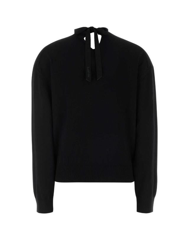 랑방 [해외직구][X45]랑방 RWPO0027K101A26 10 여성 셔츠 남방 반팔 긴팔 블라우스 Black wool blend sweater 착용컷
