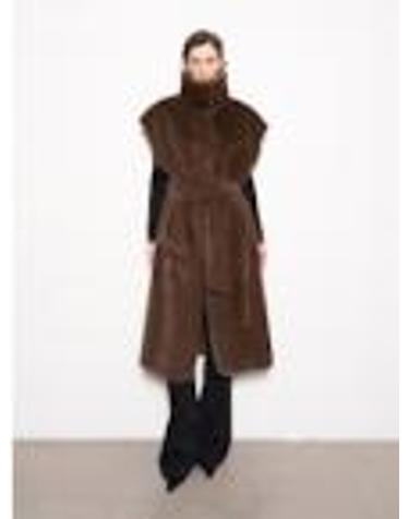 [해외직구][G95]스탠드 스튜디오 66738946687000 여성 코트 트렌치코트 케이프 자켓 OAKLYNN LONG FAUX FUR VEST WITH BELT