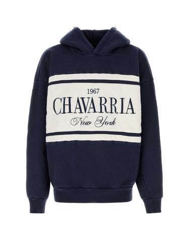 [해외직구][X45]WILLY CHAVARRIA WCJSY0192 014 남성 맨투맨 스웨트셔츠 후드 Navy blue cotton oversize Chavarria Stripe sweatshirt