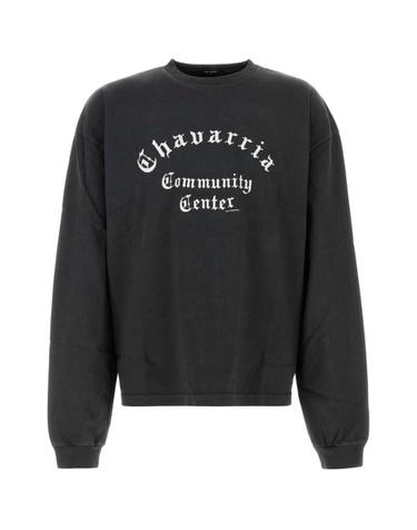 [해외직구][X45]WILLY CHAVARRIA MUJTE031 001 남성 티셔츠 민소매 탑 Black cotton oversize Community Center t shirt