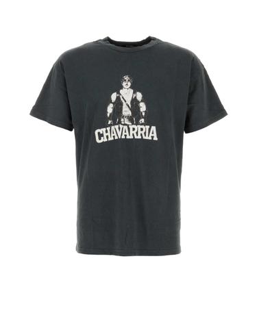 [해외직구][X45]WILLY CHAVARRIA MUJTE019 011 남성 티셔츠 민소매 탑 Slate cotton Leather Daddy t shirt