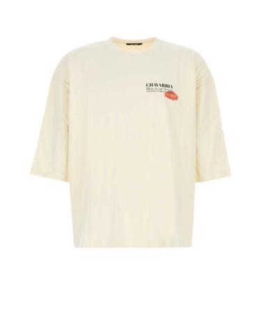 [해외직구][X45]WILLY CHAVARRIA MUJTE008 065 남성 티셔츠 민소매 탑 Ivory cotton oversize Total Transformation t shirt