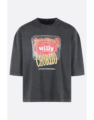 [해외직구][E32]WILLY CHAVARRIA MUJTE011061N011 남성 티셔츠 WILLY CHAVARRIA OS Especial Chorizo oversized t shirt in cotton