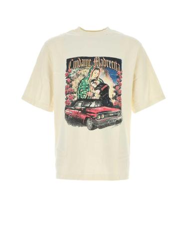 [해외직구][X45]WILLY CHAVARRIA MUJTE027 065 남성 티셔츠 민소매 탑 Ivory cotton Cuidame Madrecita t shirt