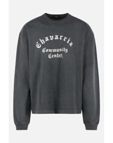 [해외직구][E32]WILLY CHAVARRIA MUJTE031061N001 남성 티셔츠 WILLY CHAVARRIA Community Center oversized long sleeve t shirt