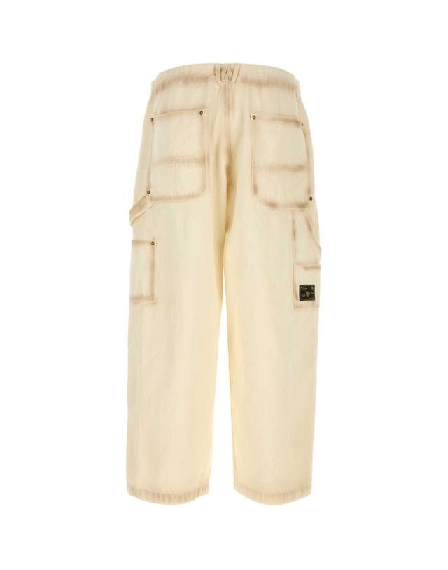 윌리 차바리아 [해외직구][X45]WILLY CHAVARRIA WCBTM0061 000 남성 바지 면바지 조거 카고 와이드 Ivory cotton wide leg Workwear Toluca pant 착용컷
