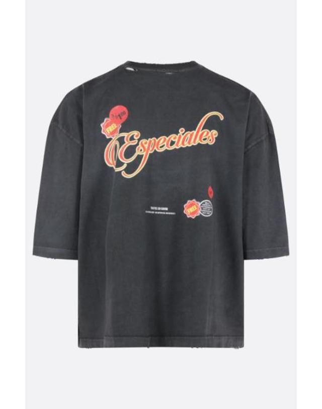 윌리 차바리아 [해외직구][E32]WILLY CHAVARRIA MUJTE011061N011 남성 티셔츠 WILLY CHAVARRIA OS Especial Chorizo oversized t shirt in cotton 착용컷