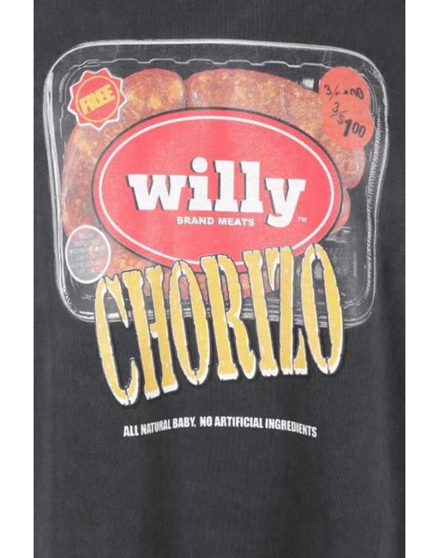 윌리 차바리아 [해외직구][E32]WILLY CHAVARRIA MUJTE011061N011 남성 티셔츠 WILLY CHAVARRIA OS Especial Chorizo oversized t shirt in cotton 착용컷