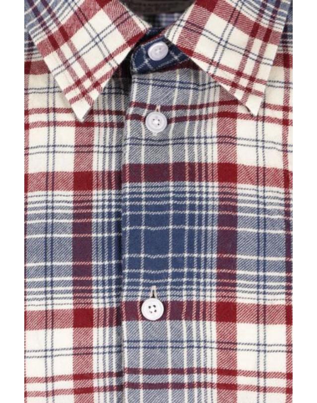 윌리 차바리아 [해외직구][E32]WILLY CHAVARRIA MMWTO003005C120 남성 셔츠 남방 WILLY CHAVARRIA Woolen shirt in check flannel 착용컷