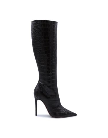 [해외직구][B47]파리텍사스 PX2046XCOCOEBANO 여성 앵클 롱 미디 부츠 EBONY LEATHER VERA BOOTS