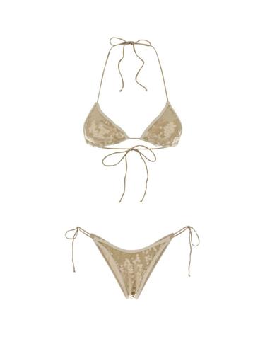 [해외직구][X45]OSEREE MKS261 NUDE 여성 수영복 비키니 커버업 스윔웨어 Embellished polyester Marylin bikini