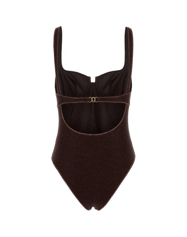 오세리 [해외직구][X45]OSEREE LAMF257 CHOCOLATE 여성 수영복 비키니 커버업 스윔웨어 Chocolate nylon blend swimsuit 착용컷