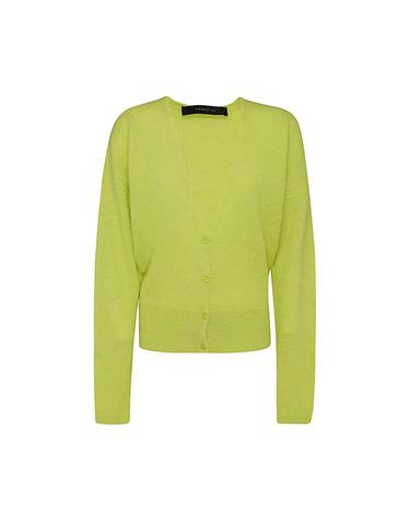 [해외직구][S27]FEDERICA TOSI FTI22MK1180472 여성 니트 가디건 브이넥니트 풀오버니트 라운드니트 니트웨어 스웨터 ACID GREEN MOHAIR CARDIGAN