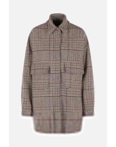 [해외직구][E32]FEDERICA TOSI 3010430851 여성 자켓 코트 데님 가죽 블레이저 재킷 로고 라이더 FEDERICA TOSI wool blend overshirt with houndstooth pattern